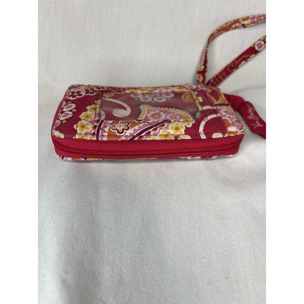Vera Bradley Raspberry Fizz Pattern ID Pocket Wristlet
